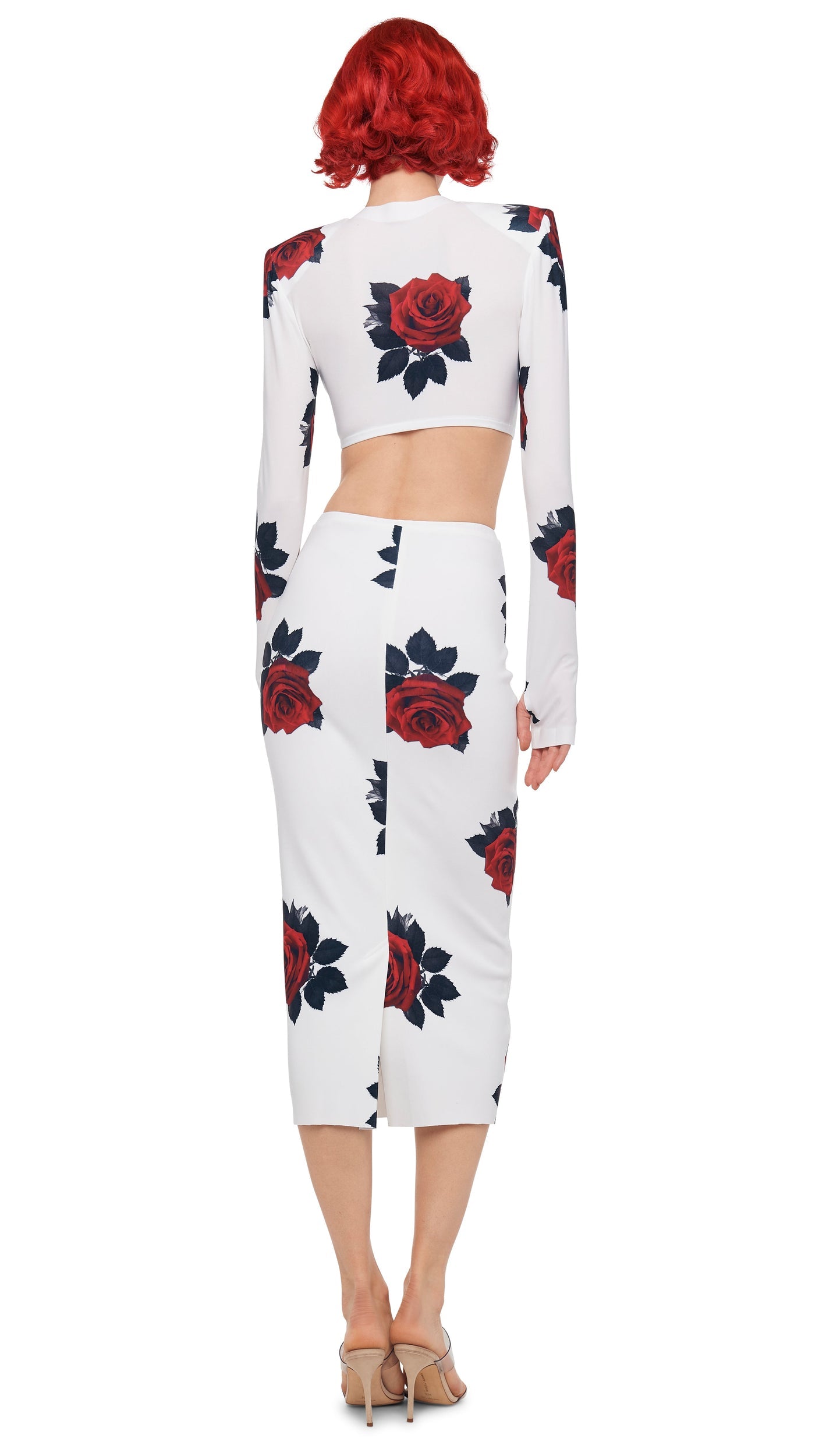 STRAIGHT SKIRT TO MIDCALF Red Rose | Norma Kamali Women