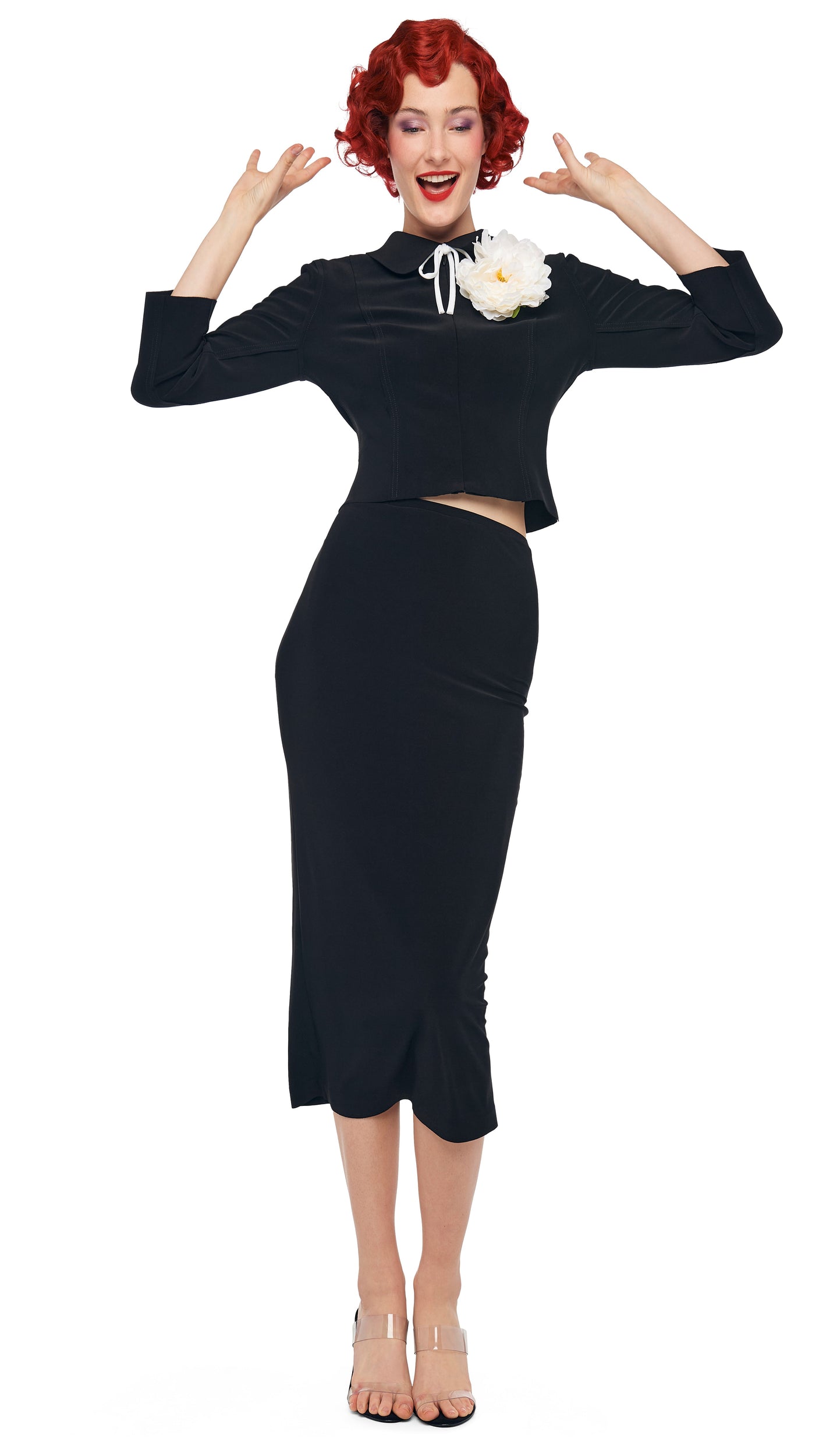 STRAIGHT SKIRT TO MIDCALF Black | Norma Kamali Women