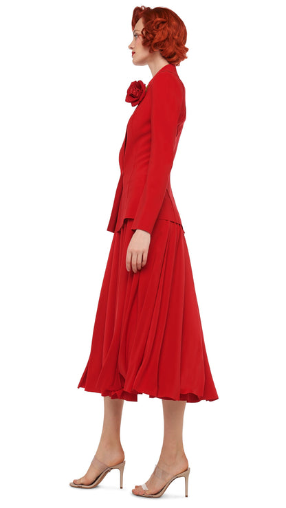 FLARED SKIRT TO MIDCALF Tiger Red | Norma Kamali Women
