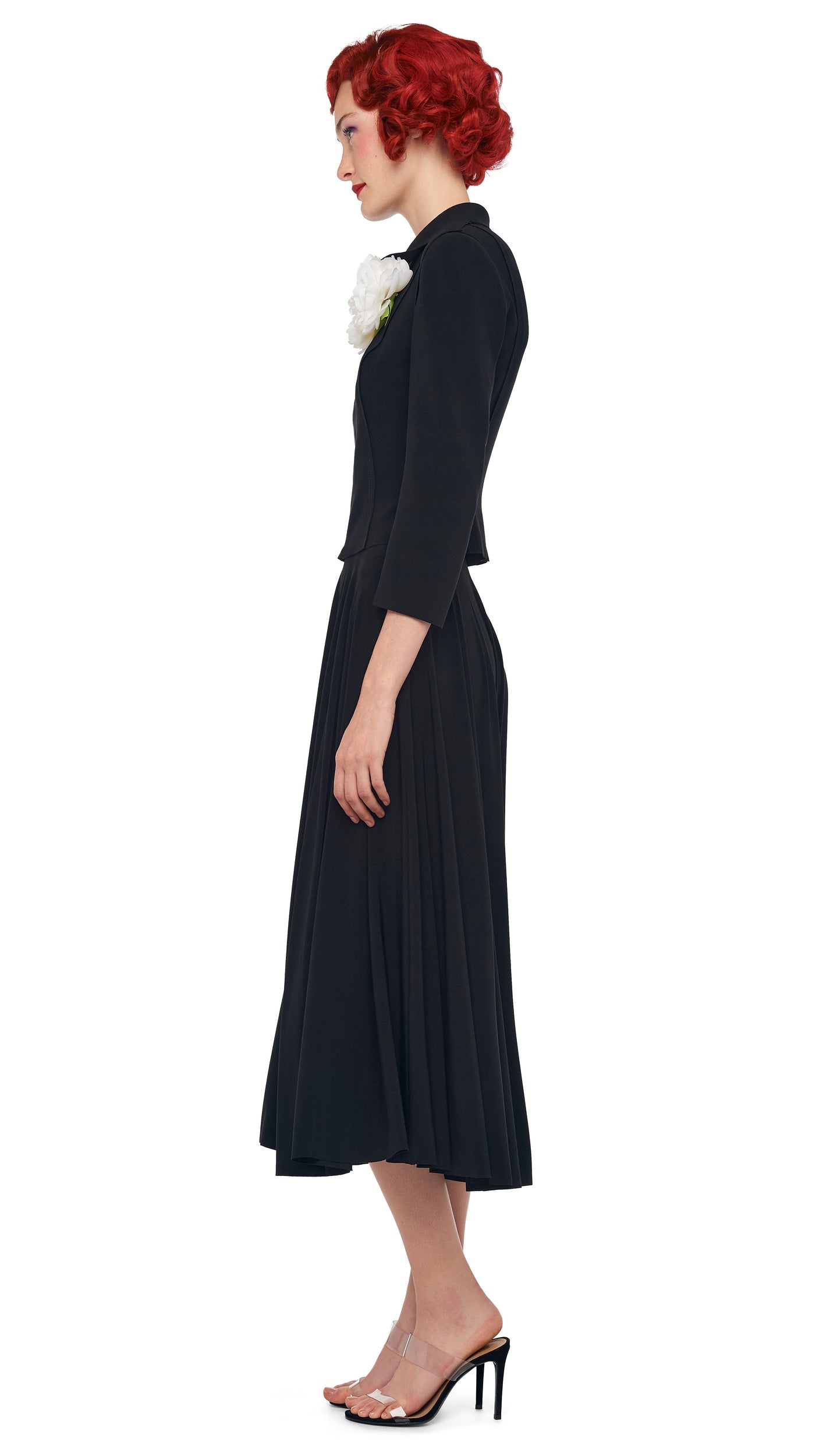 FLARED SKIRT TO MIDCALF Black | Norma Kamali Women