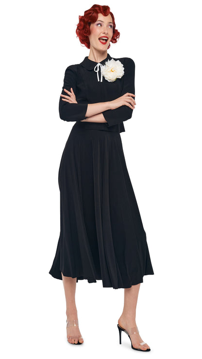 FLARED SKIRT TO MIDCALF Black | Norma Kamali Women