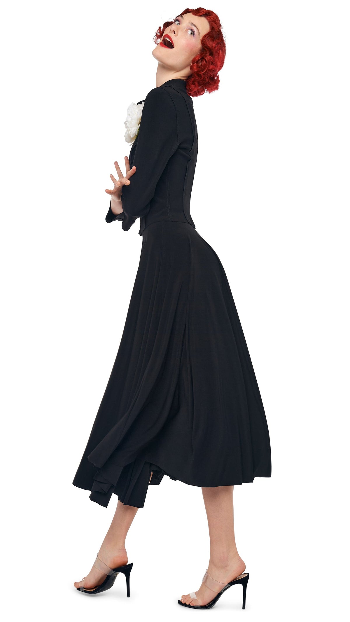 FLARED SKIRT TO MIDCALF Black | Norma Kamali Women