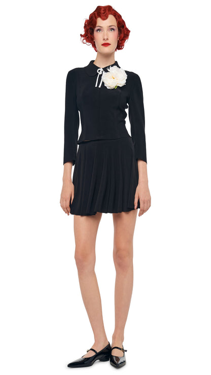 FLARED MINI SKIRT Black | Norma Kamali Women