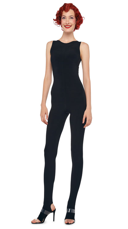 SLEEVELESS X CATSUIT W/ FOOTIE Black | Norma Kamali Women