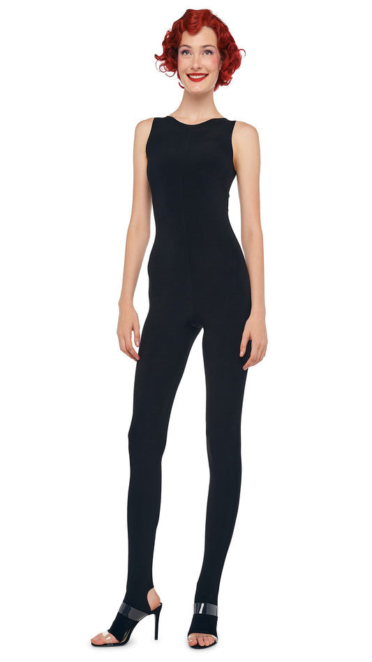 SLEEVELESS X CATSUIT W/ FOOTIE Black | Norma Kamali Women