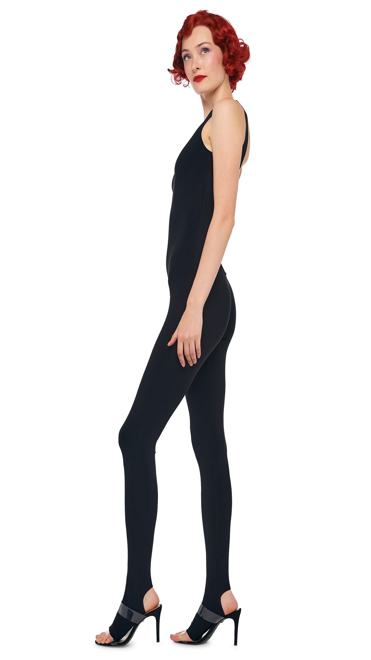 SLEEVELESS X CATSUIT W/ FOOTIE Black | Norma Kamali Women