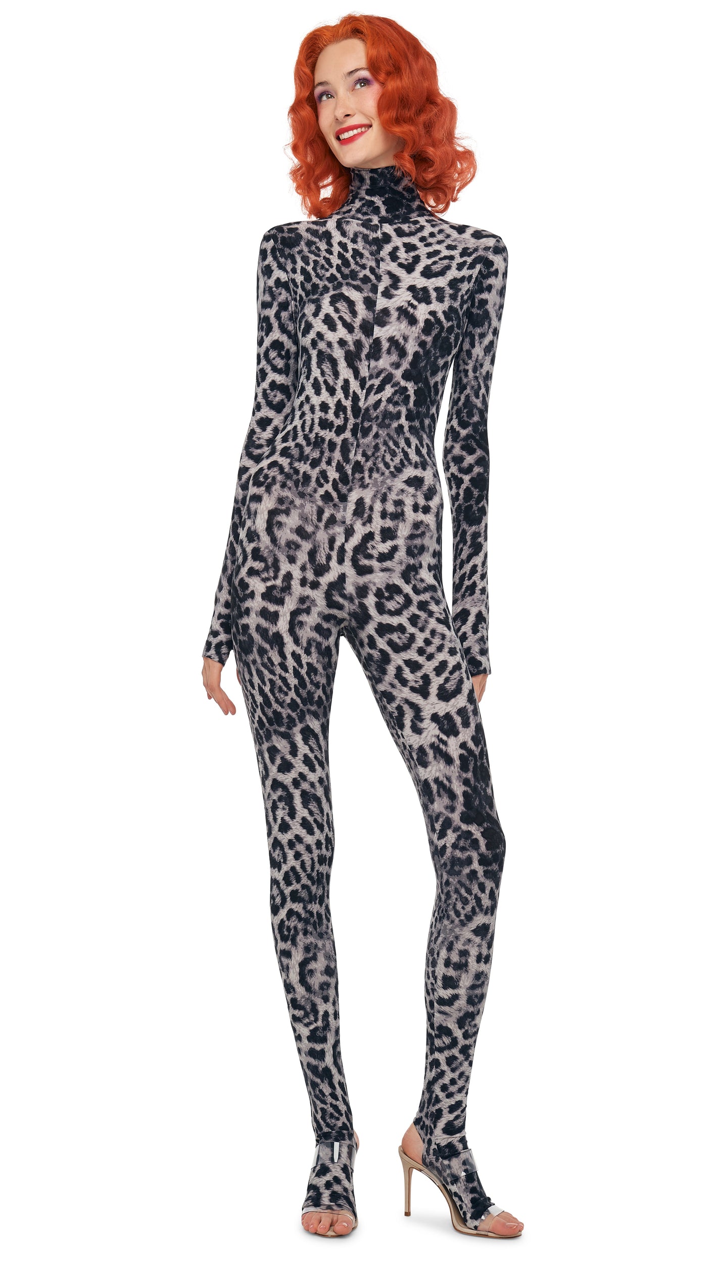 LONG SLEEVE SLIM FIT TURTLE CATSUIT W/ FOOTIE Animal | Norma Kamali Women
