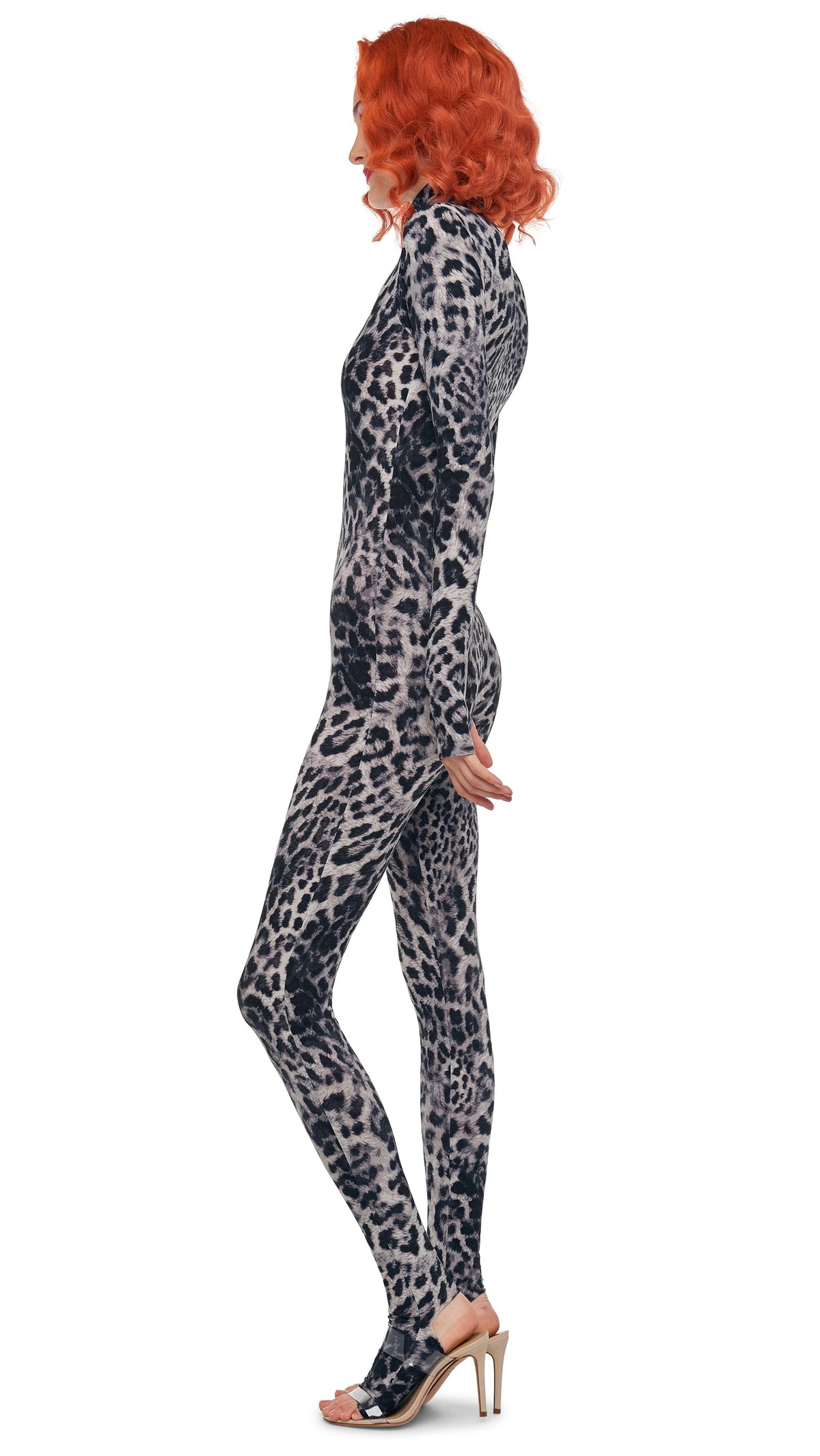 LONG SLEEVE SLIM FIT TURTLE CATSUIT W/ FOOTIE Animal | Norma Kamali Women