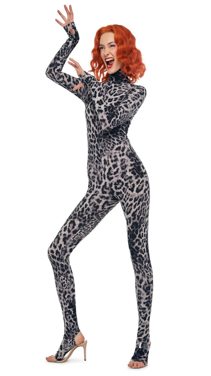 LONG SLEEVE SLIM FIT TURTLE CATSUIT W/ FOOTIE Animal | Norma Kamali Women