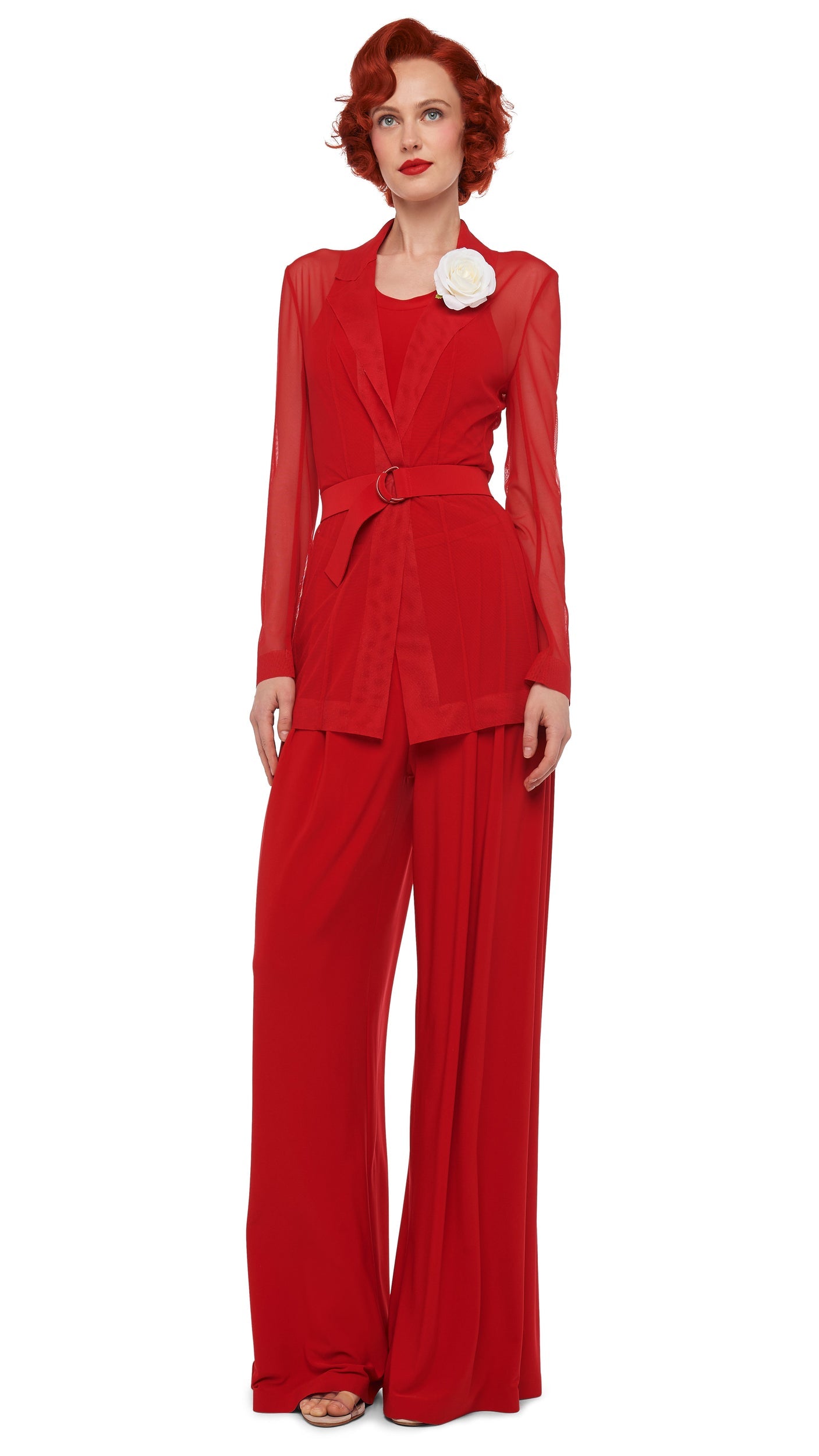 MENS PLEAT PANT Tiger Red | Norma Kamali Women