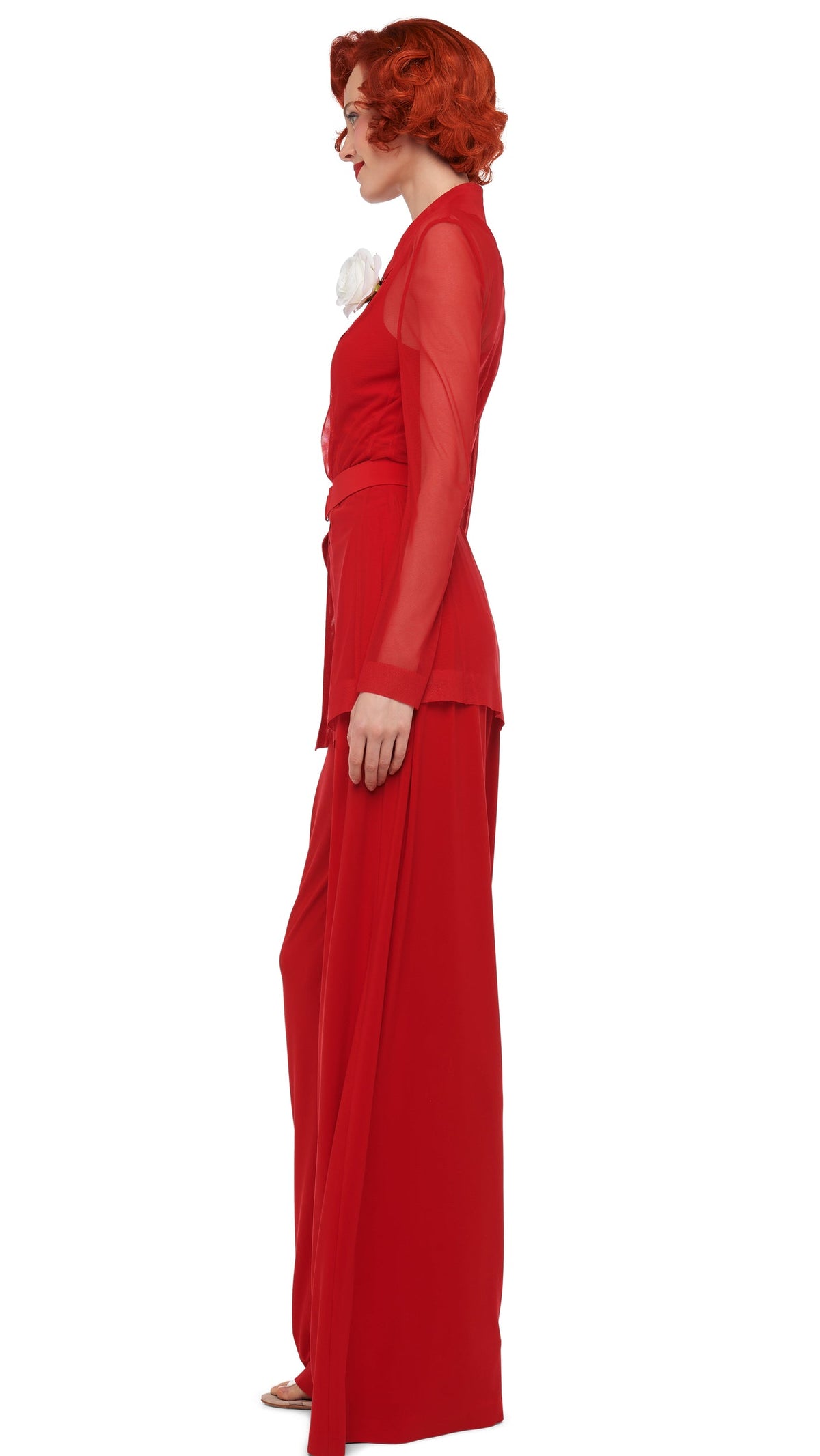 MENS PLEAT PANT Tiger Red | Norma Kamali Women