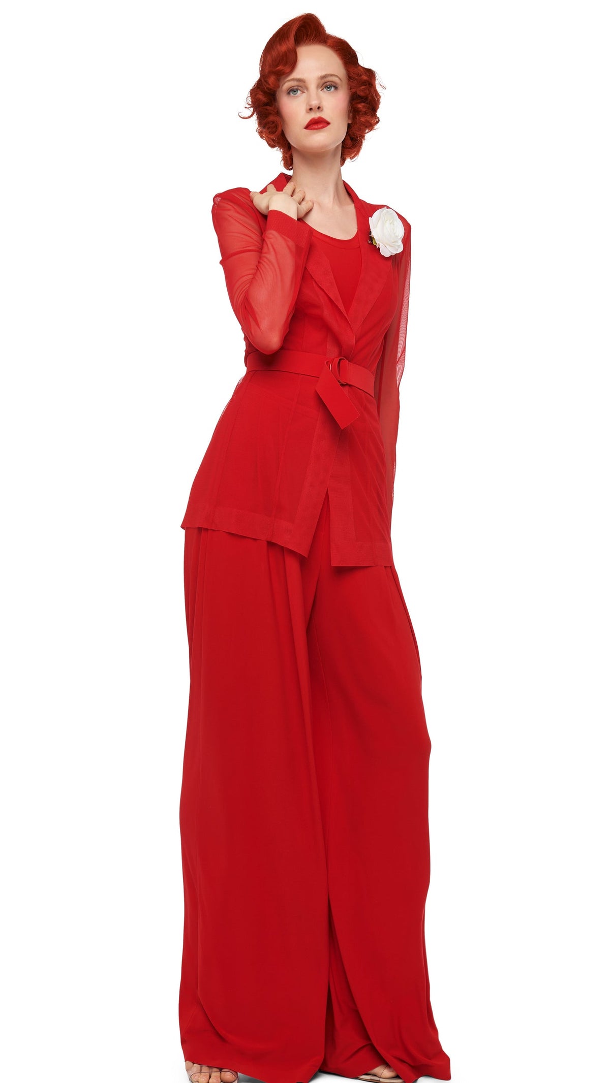 MENS PLEAT PANT Tiger Red | Norma Kamali Women