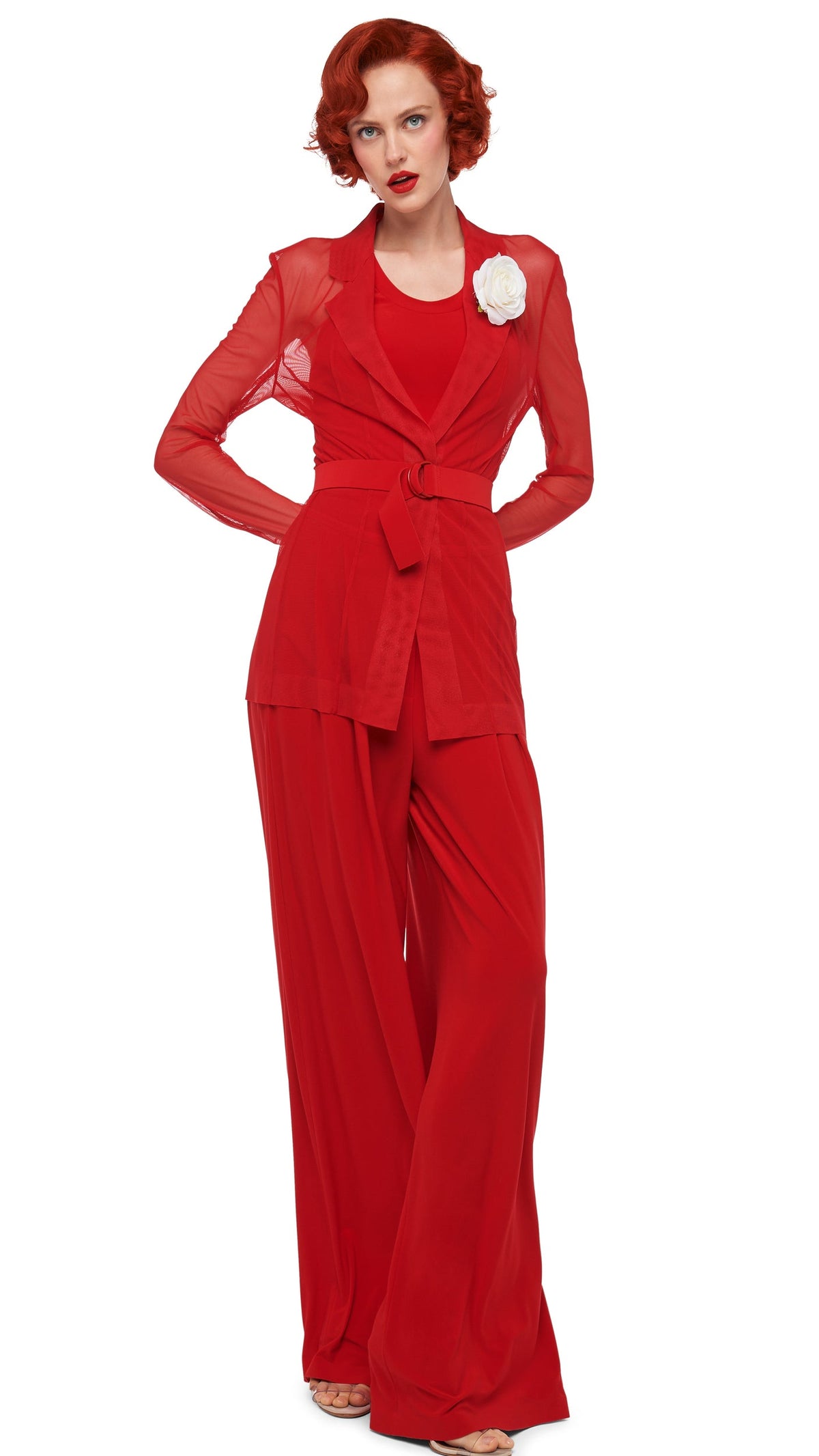 MENS PLEAT PANT Tiger Red | Norma Kamali Women
