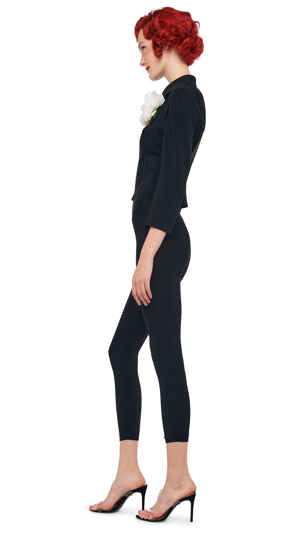 CROPPED LEGGING W/O WAISTBAND Black | Norma Kamali Women