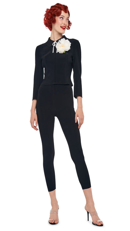 CROPPED LEGGING W/O WAISTBAND Black | Norma Kamali Women