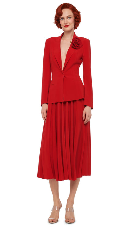 SINGLE BREASTED BOY FIT JACKET Tiger Red | Norma Kamali Women