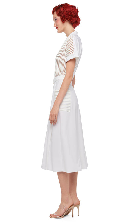 GERALYN SHORT SLEEVE DRESS Snow White | Norma Kamali Women
