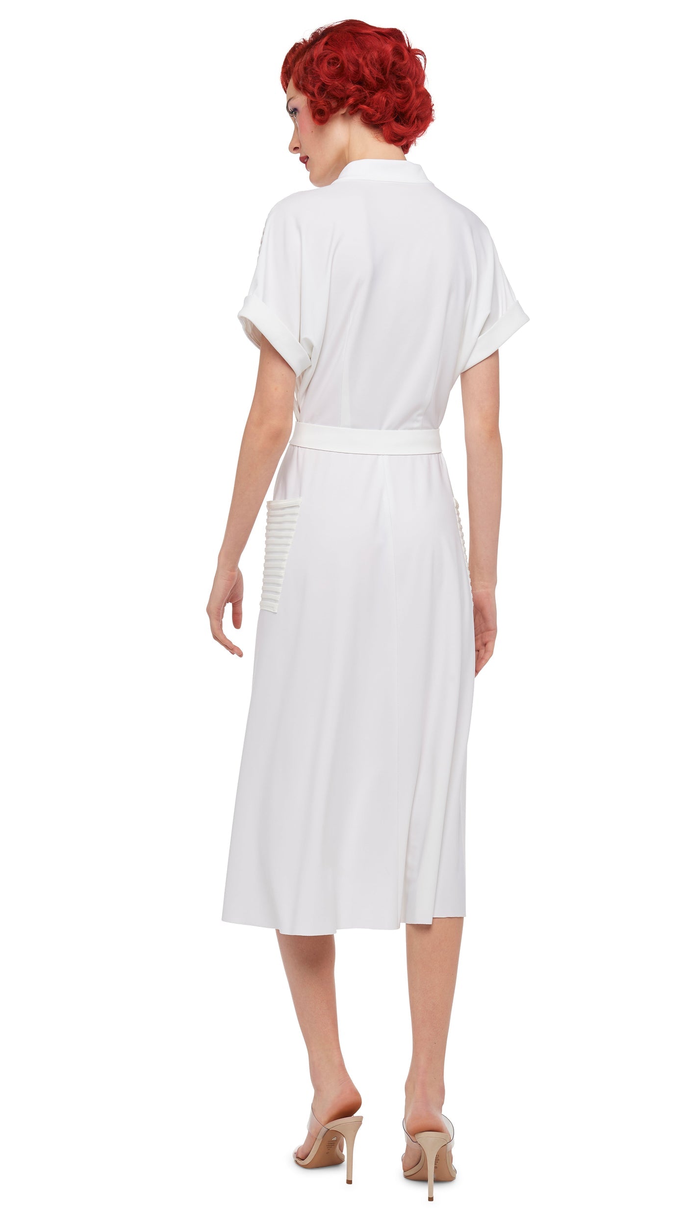 GERALYN SHORT SLEEVE DRESS Snow White | Norma Kamali Women