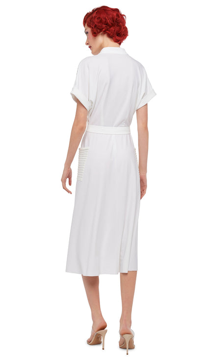 GERALYN SHORT SLEEVE DRESS Snow White | Norma Kamali Women