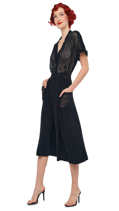 GERALYN SHORT SLEEVE DRESS Black | Norma Kamali Women