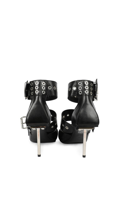 BALENCIAGA BLACK LEATHER BELT BUCKLE PUMP  | Norma Kamali Women