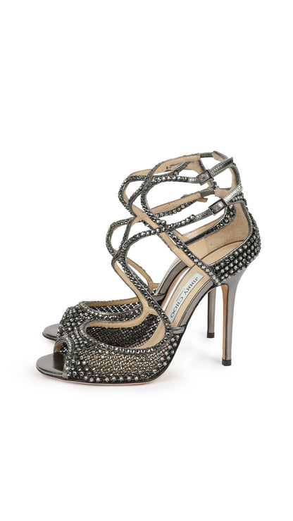 JIMMY CHOO RHINESTONE STRAPPY SANDAL  | Norma Kamali Women