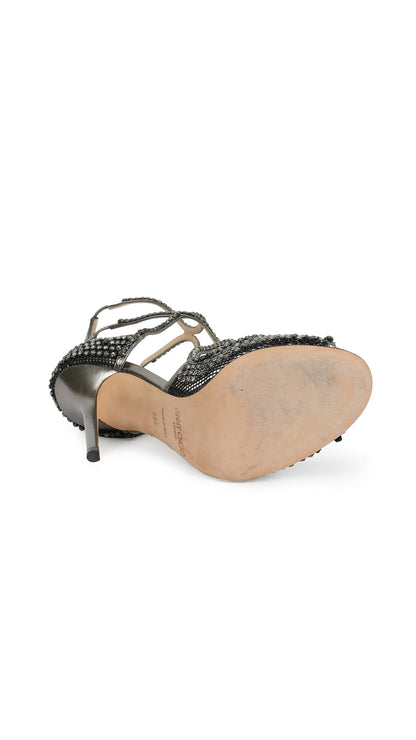 JIMMY CHOO RHINESTONE STRAPPY SANDAL  | Norma Kamali Women