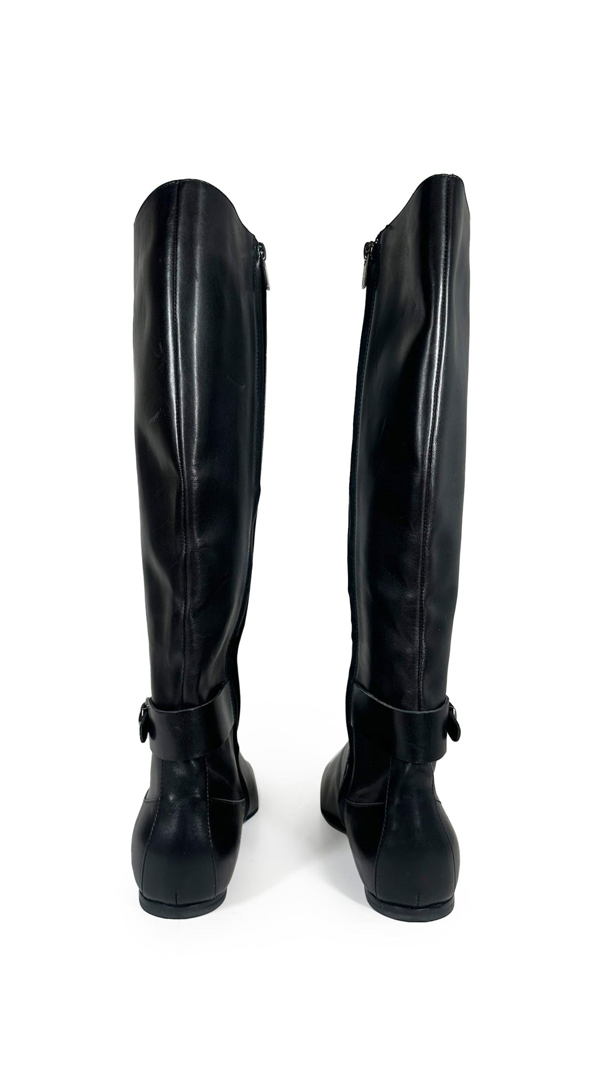 JIL SANDER RIDING LEATHER BOOT WITH BUCKLE  | Norma Kamali Women