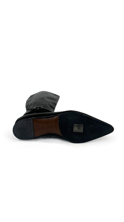 JIL SANDER RIDING LEATHER BOOT WITH BUCKLE  | Norma Kamali Women