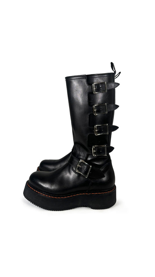 R13 HIGH MOTO BOOTS  | Norma Kamali Women