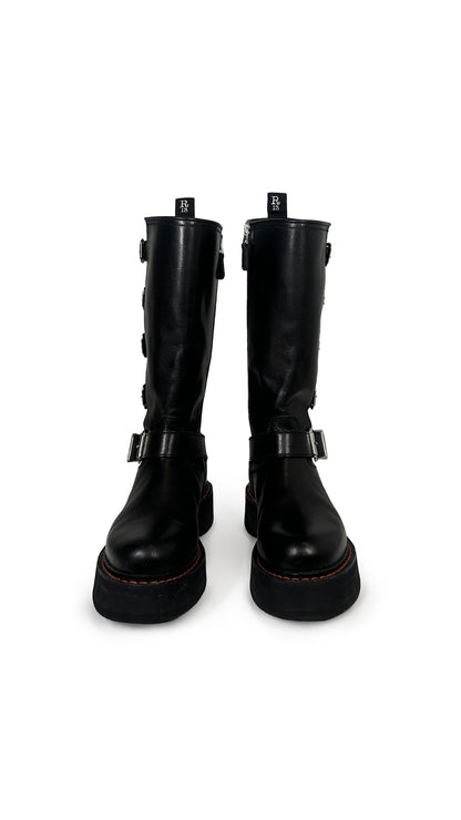 R13 HIGH MOTO BOOTS  | Norma Kamali Women