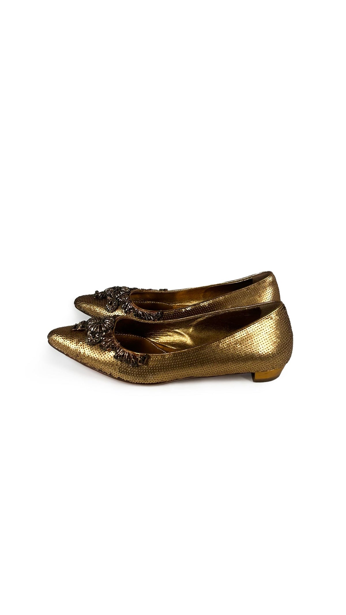 PRADA SEQUIN FLATS W/ FLOWERS  | Norma Kamali Women