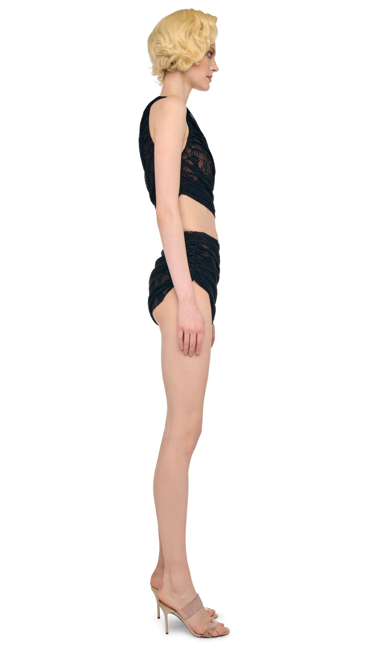 DIANA BRA Black Stretch Lace/Nude | Norma Kamali Women