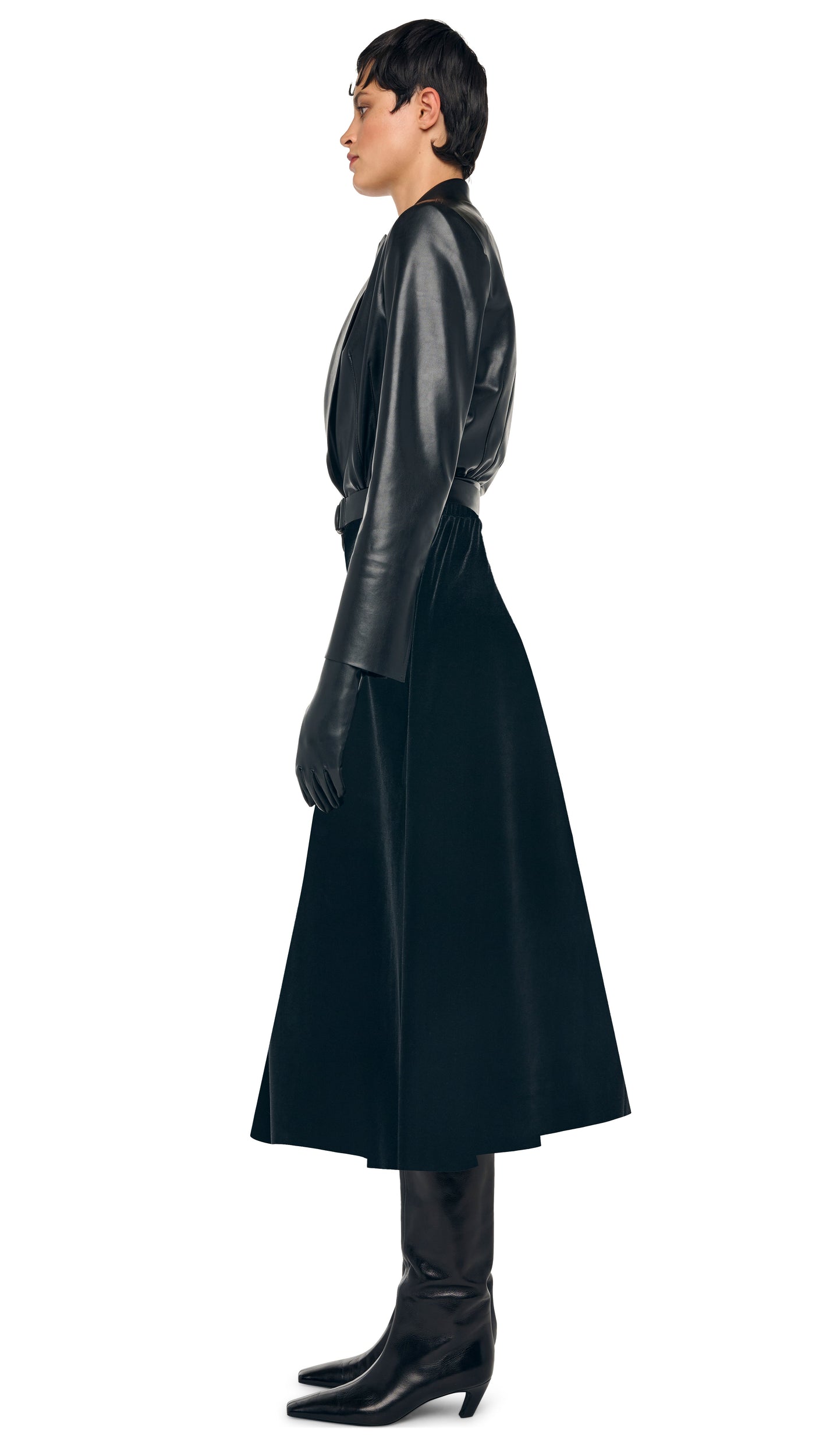 FLARED SKIRT TO MIDCALF Black | Norma Kamali Women