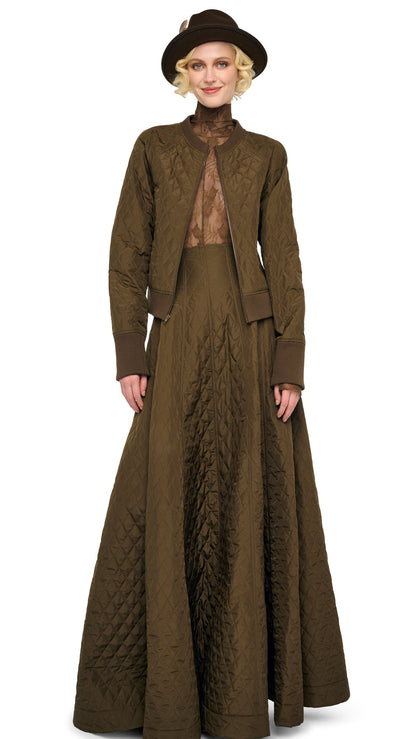 LONG GRACE SKIRT Bark | Norma Kamali Women