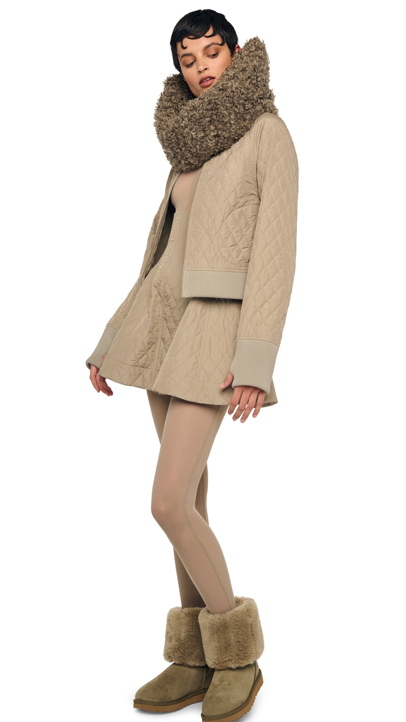 GRACE MINI SKIRT Elm | Norma Kamali Women