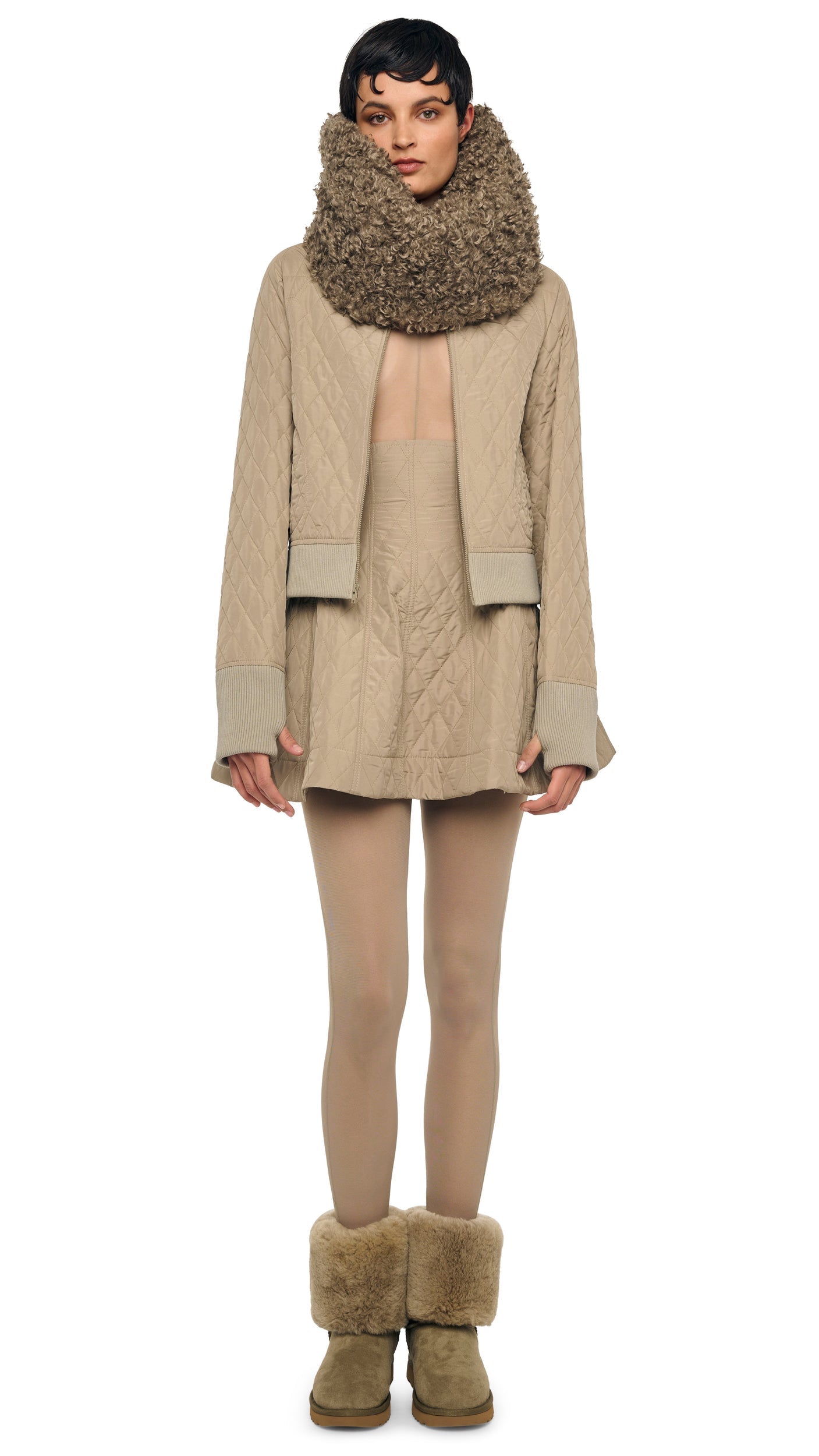 GRACE MINI SKIRT Elm | Norma Kamali Women