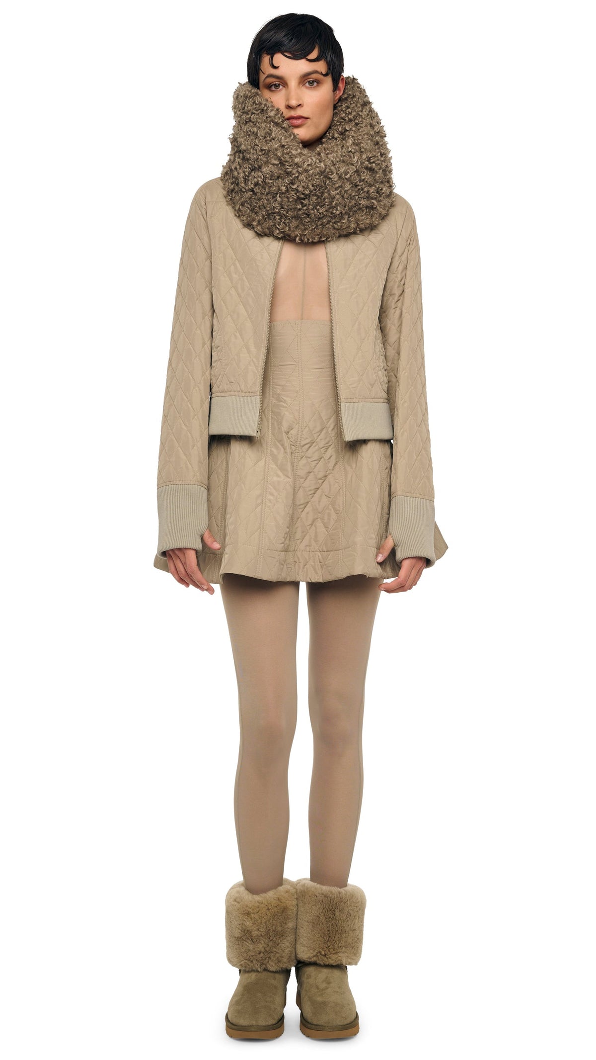 GRACE MINI SKIRT Elm | Norma Kamali Women
