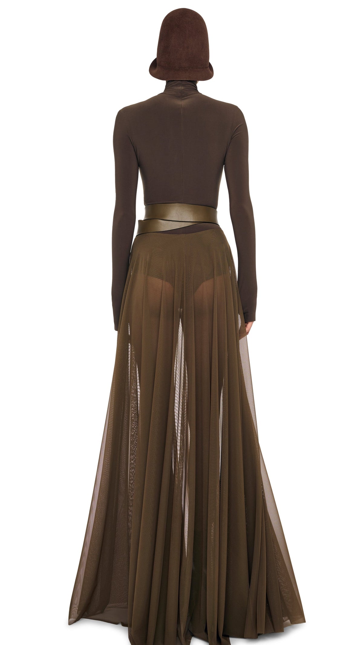 FLARED SKIRT TO FLOOR W/ LEGGING W/ FOOTIE Bark | Norma Kamali Women