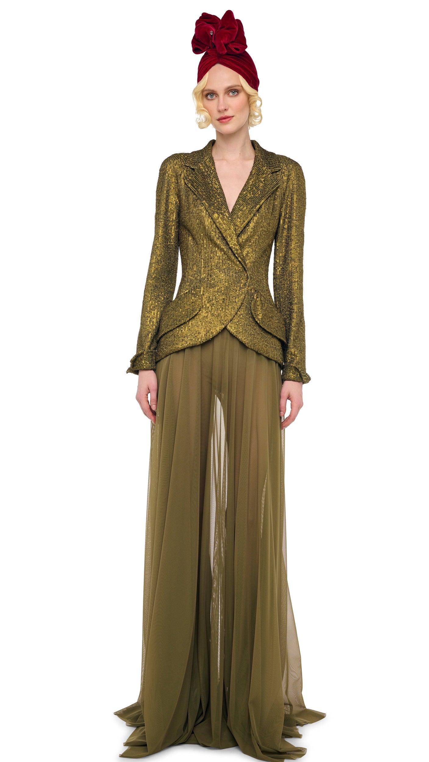 FLARED SKIRT TO FLOOR W/ LEGGING W/ FOOTIE Mushroom | Norma Kamali Women