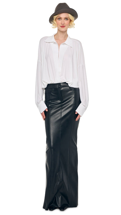 STRAIGHT JEAN SKIRT Black | Norma Kamali Women