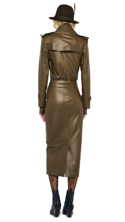 STRAIGHT SKIRT TO MIDCALF Bark | Norma Kamali Women