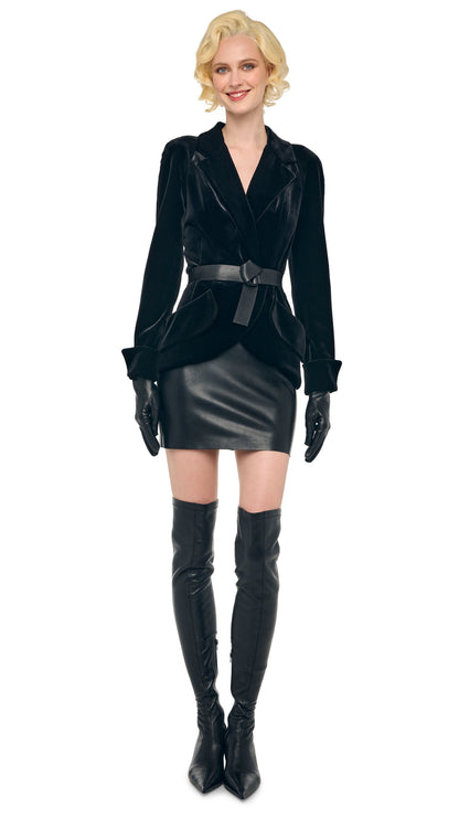 STRAIGHT MINI SKIRT Black | Norma Kamali Women