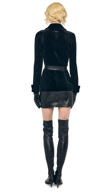 STRAIGHT MINI SKIRT Black | Norma Kamali Women