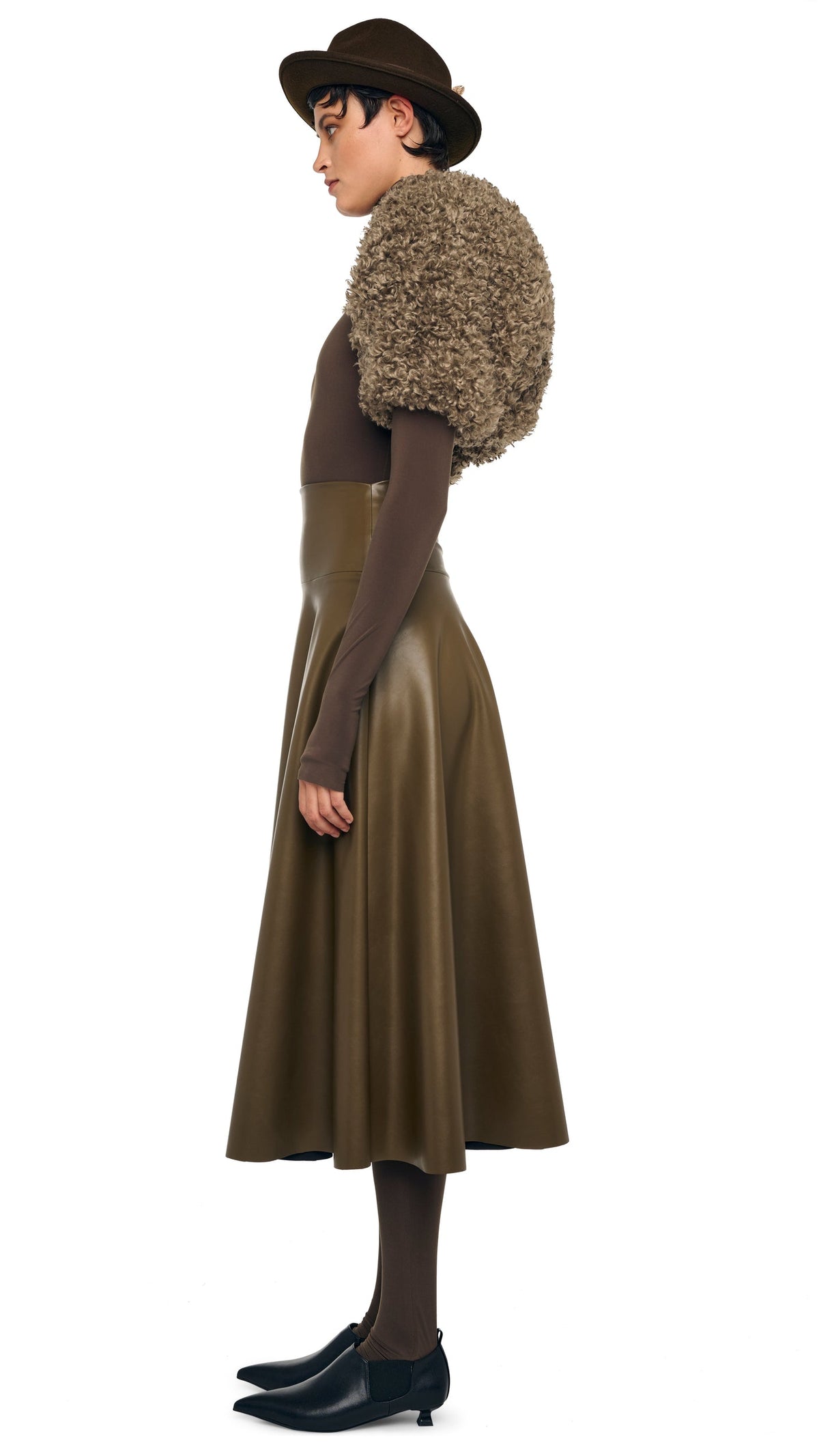 FLARED SKIRT TO MIDCALF Bark | Norma Kamali Women
