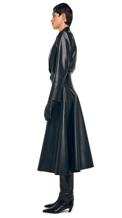 FLARED SKIRT TO MIDCALF Black | Norma Kamali Women