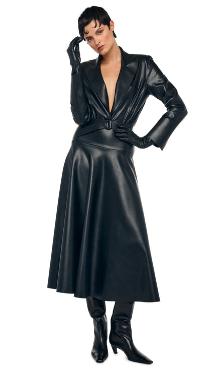 FLARED SKIRT TO MIDCALF Black | Norma Kamali Women