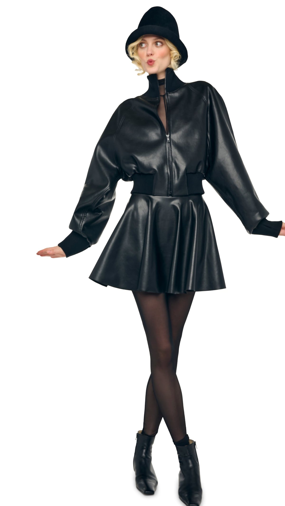 FLARED MINI SKIRT Black | Norma Kamali Women