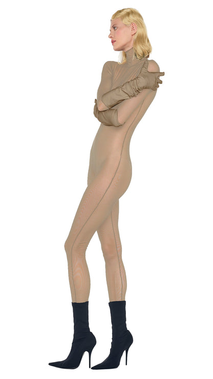 LONG SLEEVE SLIM FIT TURTLE CATSUIT Elm | Norma Kamali Women