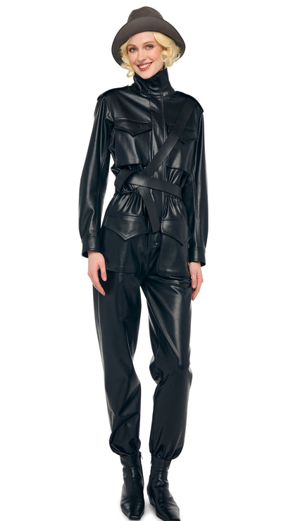 TURTLE CARGO JUMPSUIT Black | Norma Kamali Women